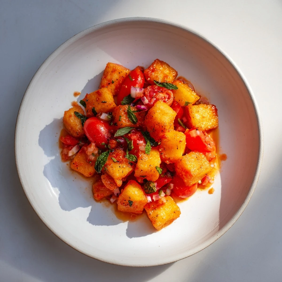 Close-up of Fresh Cucumber and Chickpea Salad, showcasing crisp cucumbers and herbs for a Mediterranean treat.