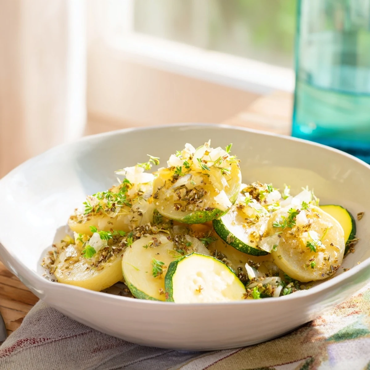 A close-up of Easy Sheet Pan Turkey Meatballs and zucchini, cooked to perfection, perfect for a gluten-free dinner.