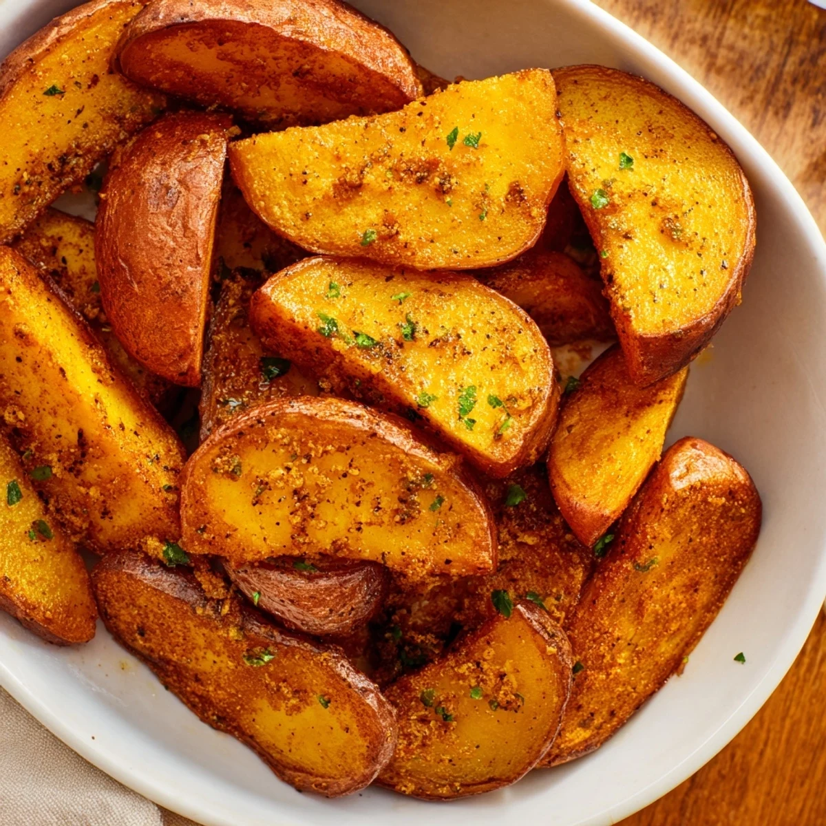 Golden-brown, crispy garlic butter roasted smash potatoes are served hot, perfect side dish.