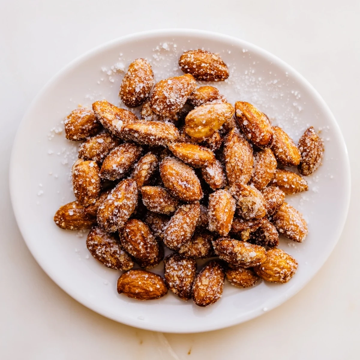 Close-up of glistening Sweet and Salty Honey Toasted Cashews with sea salt, perfect for gifting.