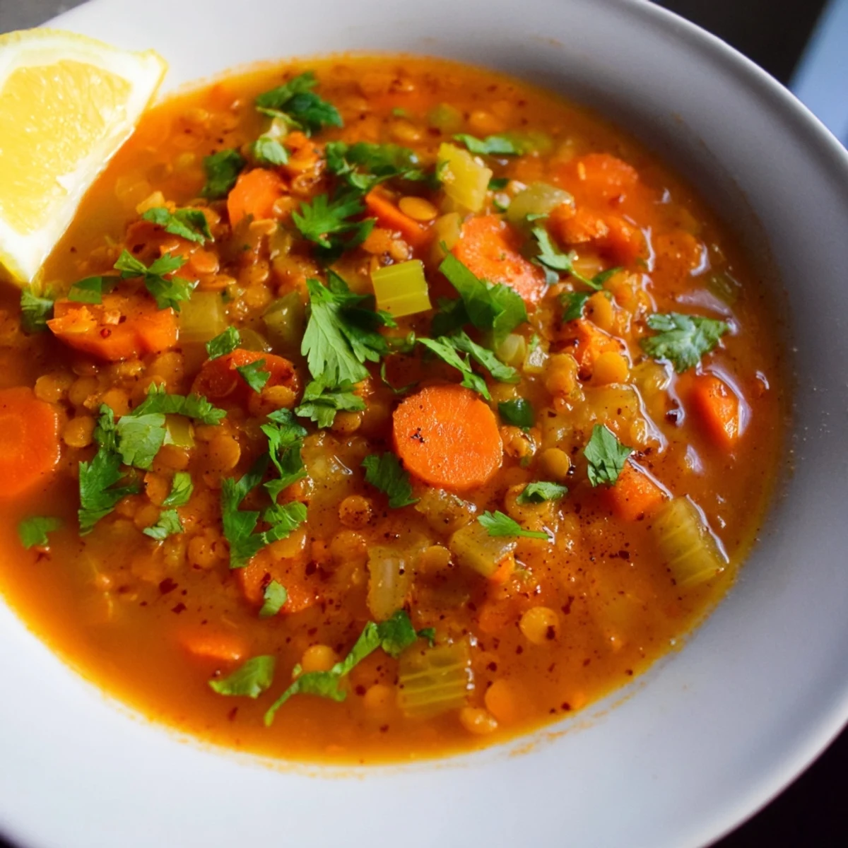 Spiced Carrot Lentil Soup