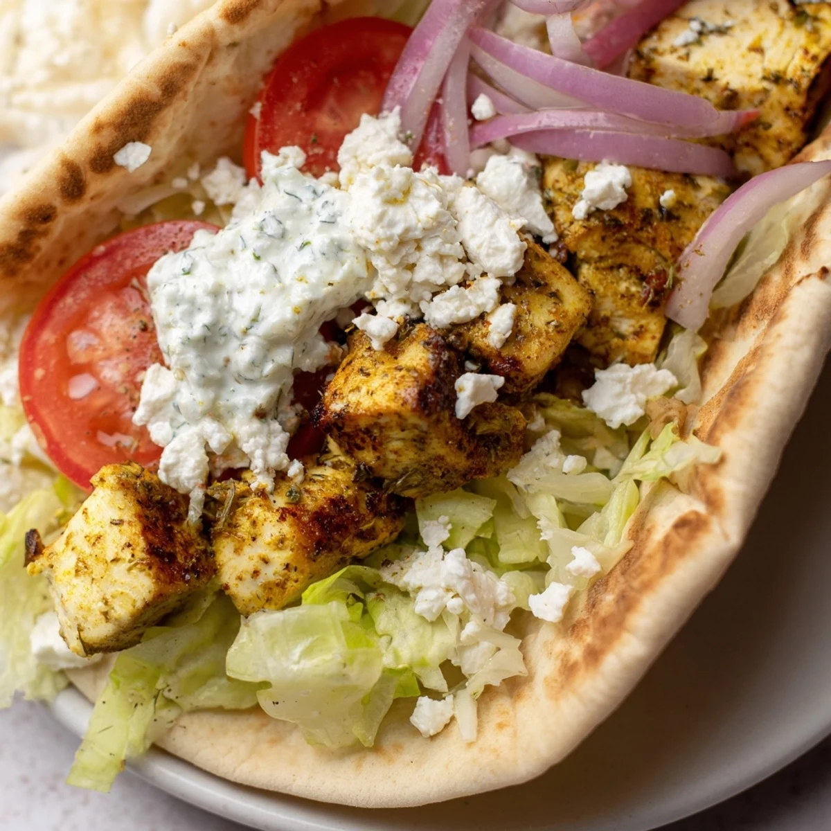Greek Chicken Souvlaki Wraps