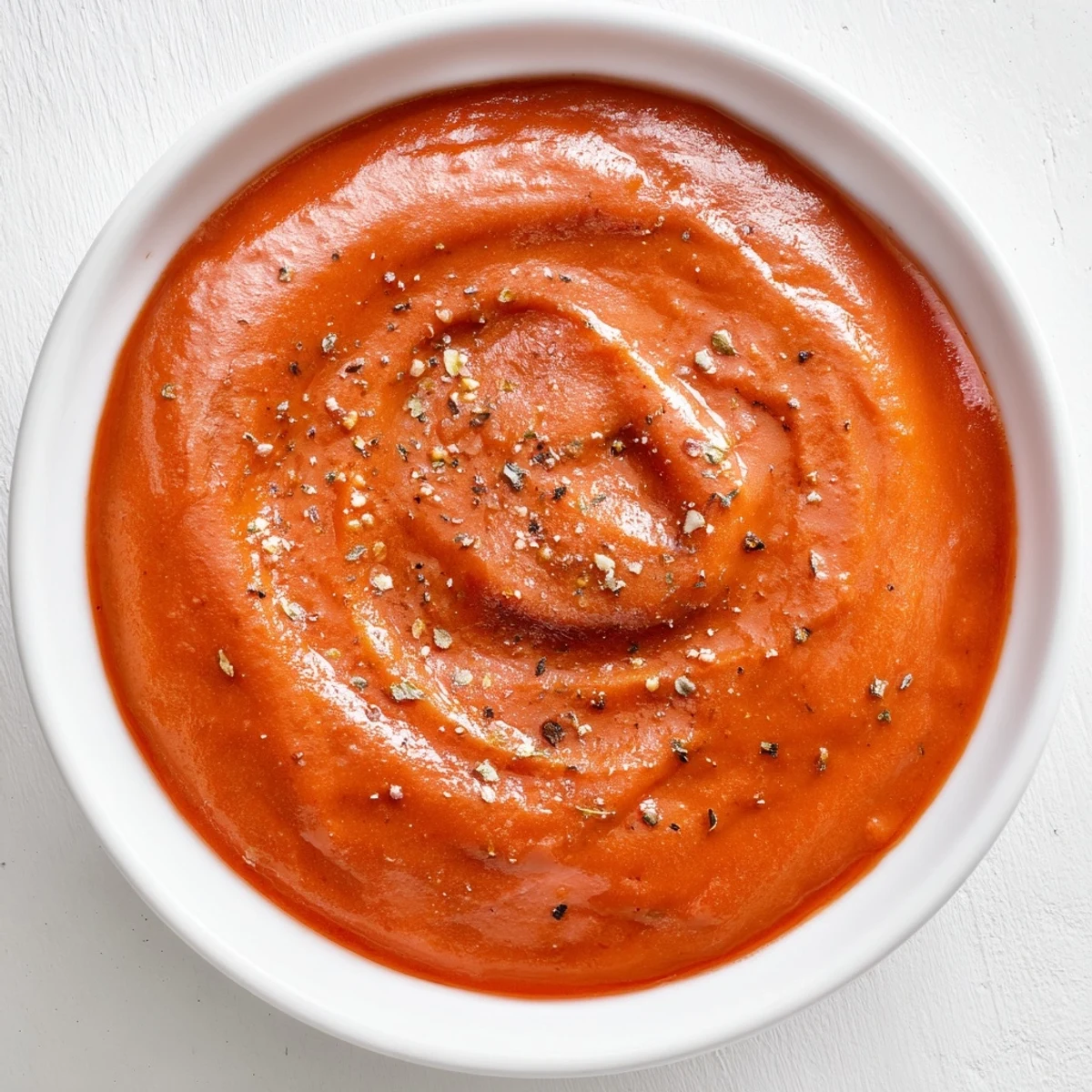 Perfect for pasta: a close-up of the delicious, easy Instant Marinara Hack sauce with a glossy texture.