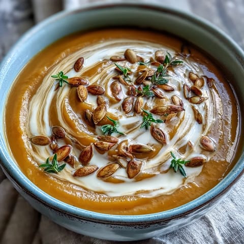 Vibrant orange Butternut Squash and Apple Soup in a rustic bowl, perfect for a cozy autumn dinner.