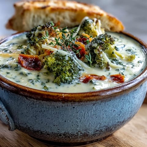 Roasted Broccoli Cheddar Soup
