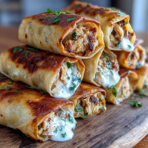 Sizzling, crispy Mini Chicken Chimis filled with creamy jalapeño and shredded chicken, ready to serve.