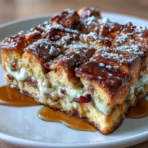 Layers of savory ham, turkey, and melted Swiss cheese in a baked brunch casserole.