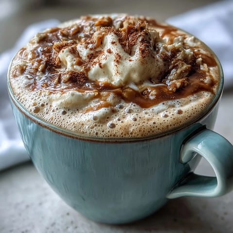 Creamy dandelion tea latte with oat milk and honey, topped with a sprinkle of cinnamon for a cozy, caffeine-free treat.