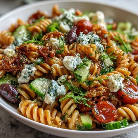 Colorful Easy Picnic Pasta Salad with Italian Dressing, tossed with fresh vegetables and mozzarella pearls, served in a large bowl for summer gatherings.