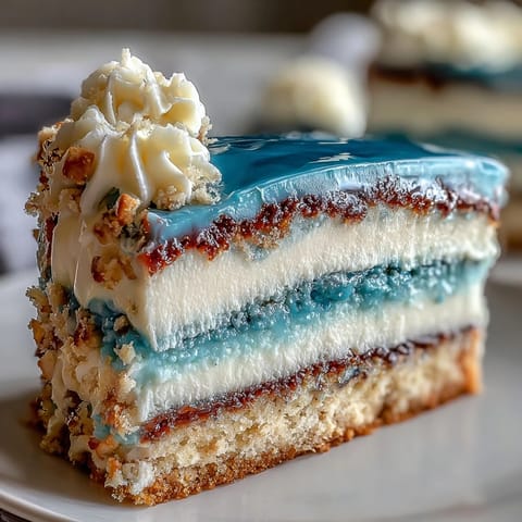 Graduation cake for boys with dark blue and gold ombre layers, topped with smooth vanilla buttercream and shimmering edible gold accents.