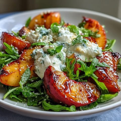 Grilled Peach Burrata Honey