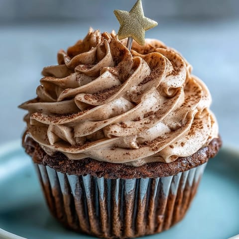 Velvety vanilla cupcakes crowned with rich, earthy terracotta-colored buttercream frosting perfected.