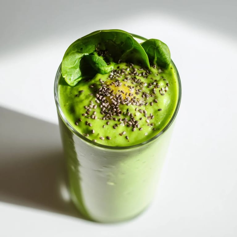 Vibrant Spinach Avocado Smoothie, a refreshing blend perfect for a healthy breakfast or snack.