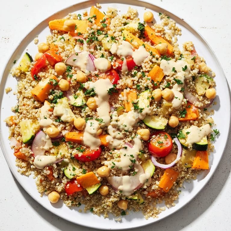 A healthy and delicious quinoa power salad, perfect for a vegan lunch with a flavorful bite.