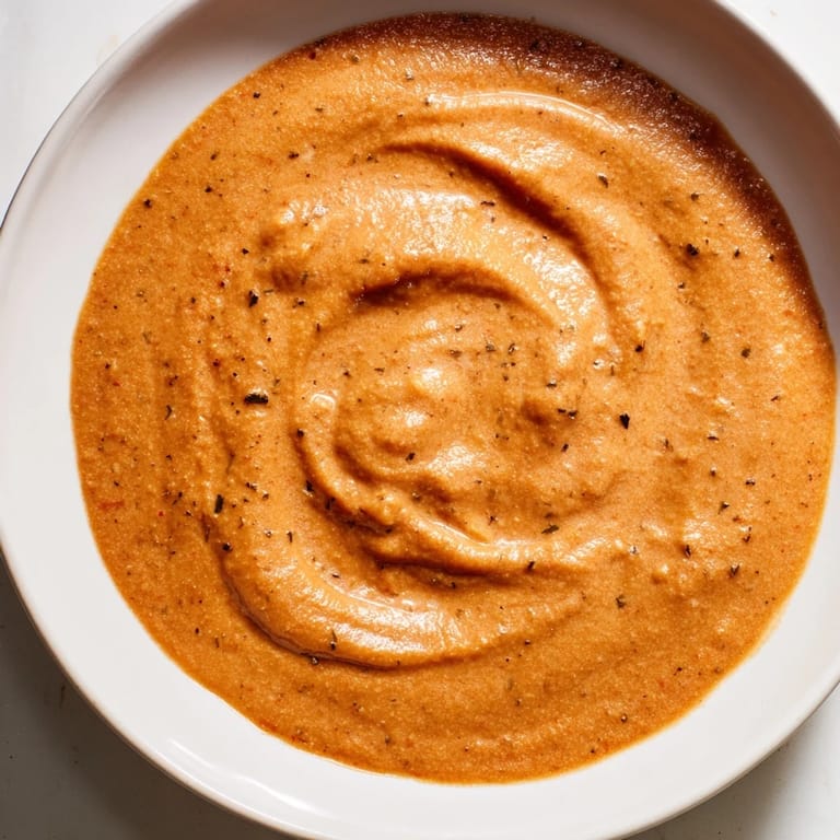 Rich, red Instant Creamy Marinara Hack simmering gently in a saucepan, hinting at a savory flavor.