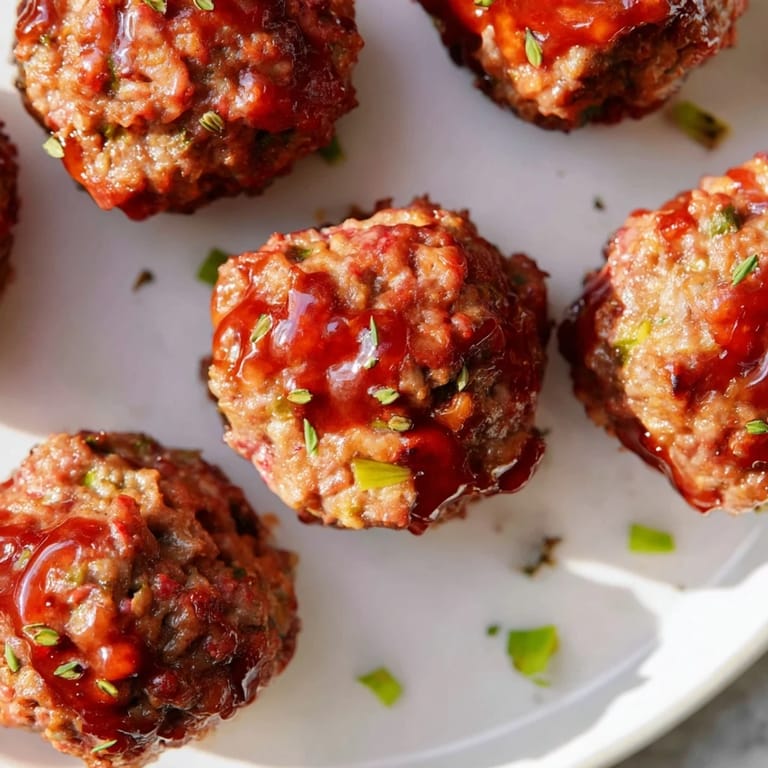 Warm, savory mini meatloaf bites, baked to perfection, smell absolutely delicious with a sweet topping.