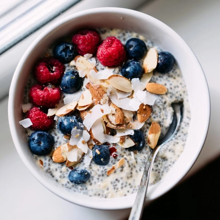 Healthy poppy seed chia pudding in a glass jar, ready to enjoy as a gluten-free dessert or snack.