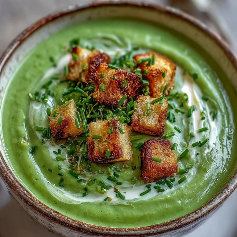 Cream of Broccoli Soup served steaming hot from the pot, showcasing its vibrant green color and smooth, blended consistency.