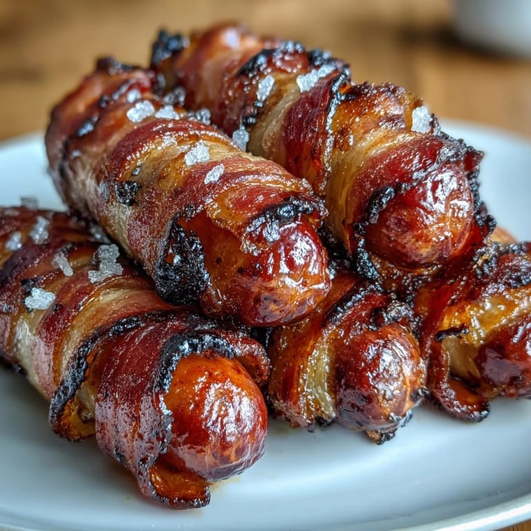 Sweet and smoky bacon-wrapped smokies, served warm with a spicy cayenne-brown sugar glaze.