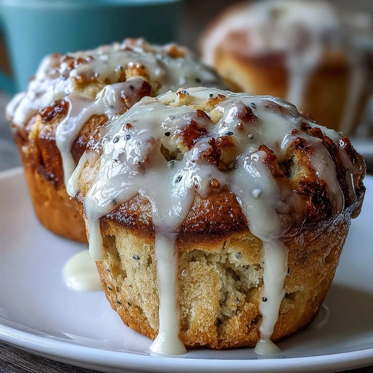 Fluffy muffins infused with fresh lemon zest and poppy seeds, finished with a tangy glaze — an irresistible treat for any breakfast or brunch table.