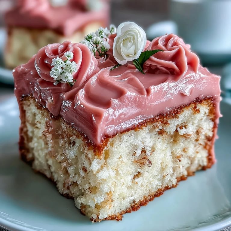 Elegant vanilla cake layered with silky pink ombre frosting, adorned with fresh edible flowers, ideal for celebrating Mothers Day with style.