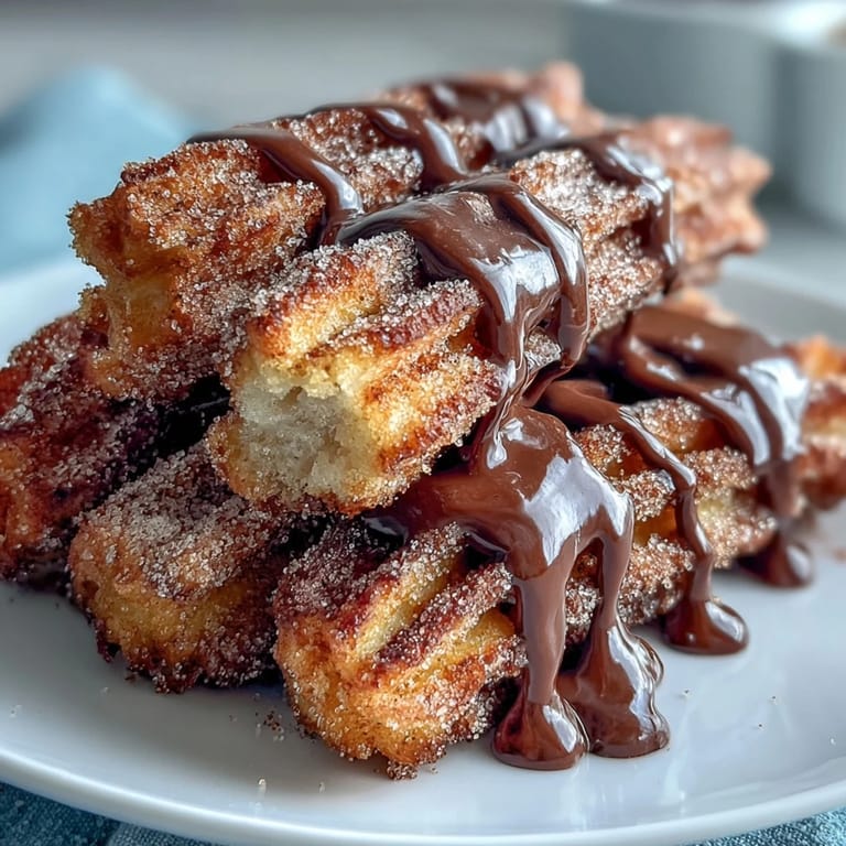 Bite-sized churros, golden brown and dusted with cinnamon sugar, served alongside a smooth, velvety chocolate dipping sauce for a sweet Cinco de Mayo treat.