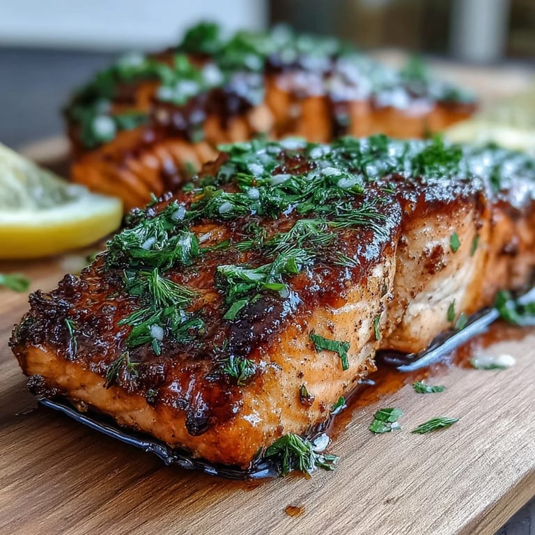 Juicy salmon fillets cook gently on a cedar plank, layered with lemon slices and dill for a fragrant, summery main dish.