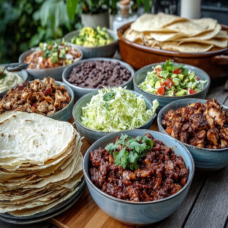 Flavorful DIY Taco Bar for Outdoor BBQ, perfect for a summer fiesta.